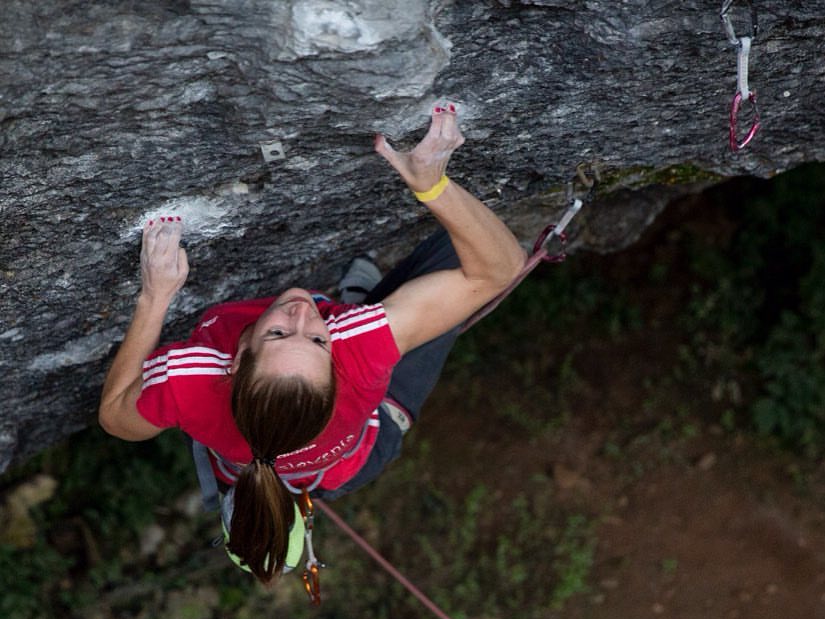 Katja Kadic in Atilla (8c/c+) in Baratro