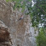 Vita Lukan on Missing link (8b+) at Mišja peč @ photo by Ivana Staraj