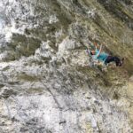Cristian D'Anzul on Bimba Iena (8c), Baratro @ photo by Thomas Foschiano
