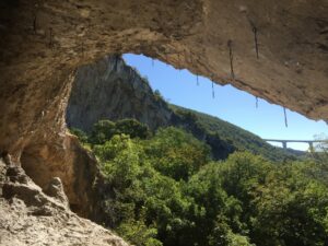 The view from Tedi's cave in the left part of Mišja peč