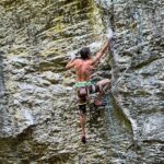 Photo: Fabio Serino climbing La peste nera (8b+) in Baratro, his hardest route to date